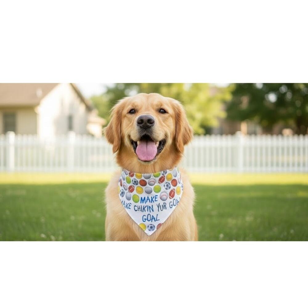 Chick-fil-A Dog Bandana Pup Pet 2016 Make Chikin Yur Goal Soccer Fast Food 26"